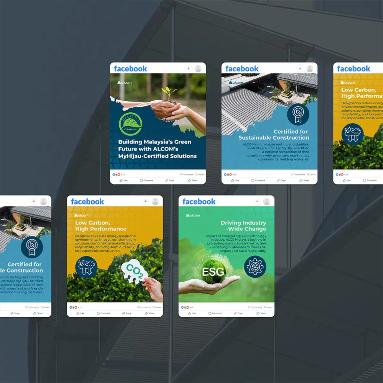 Alcom Group sustainability social graphic on low carbon manufacturing