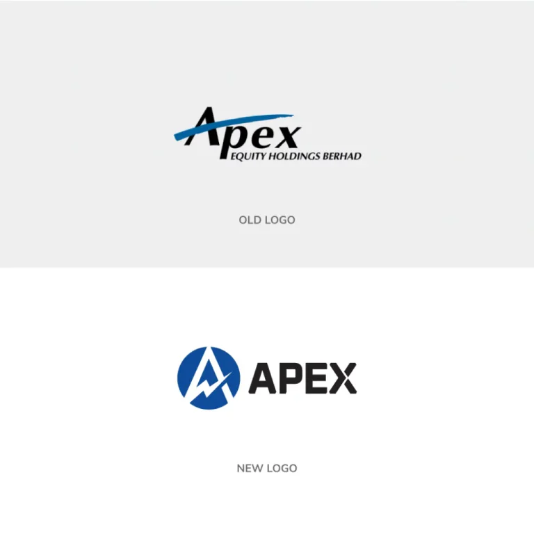 Apex combination logo with the summit, ascending arrow and circle elements