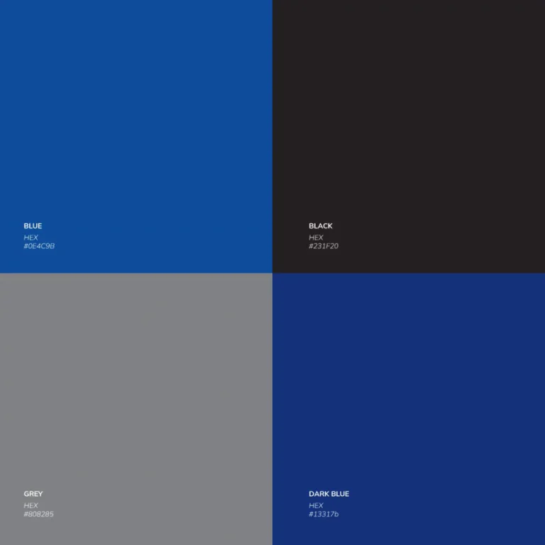 Apex corporate folder and envelope in the blue and black palette
