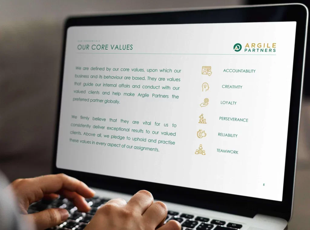 Argile Partners brand guidelines covering logo, color and typography