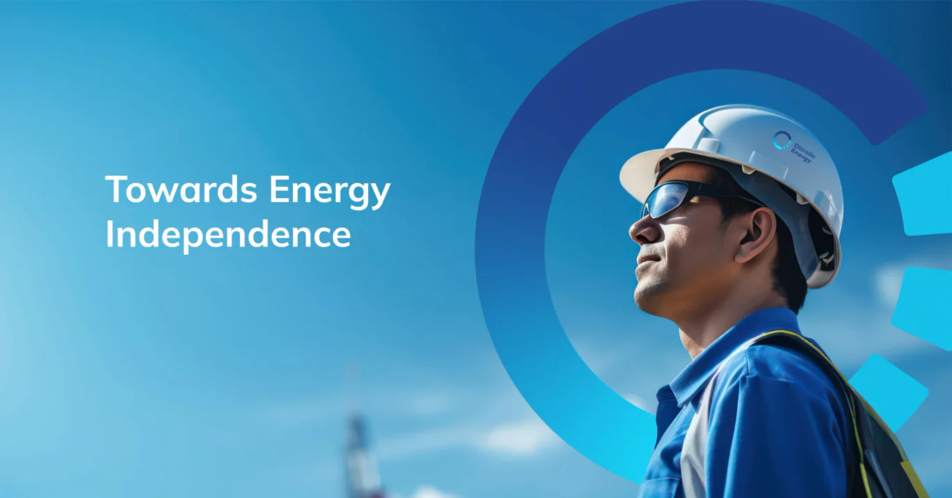 Ditrolic Energy new logo built from a power button and circle geometry