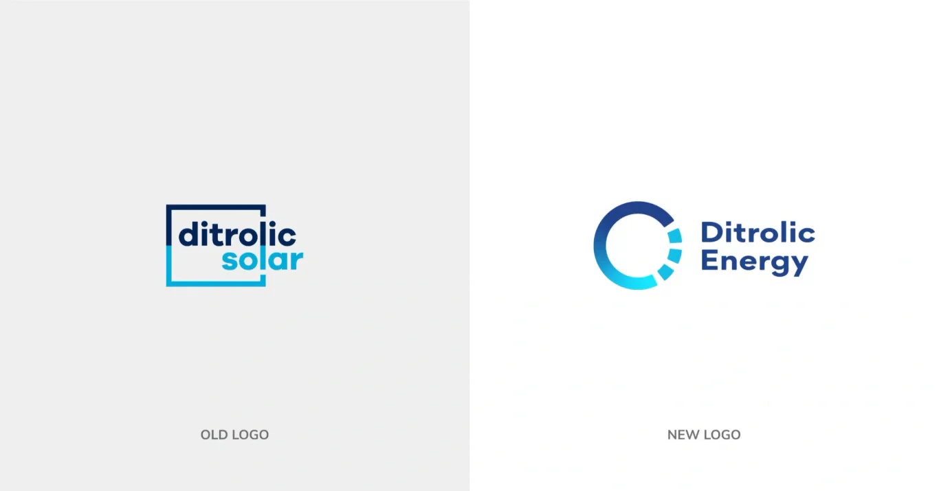 Ditrolic Energy navy to light blue gradient applied to the brand identity