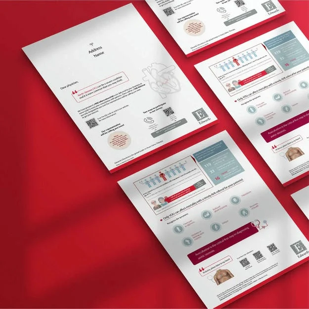 Edwards Lifesciences medical device brochure cover with clean layout