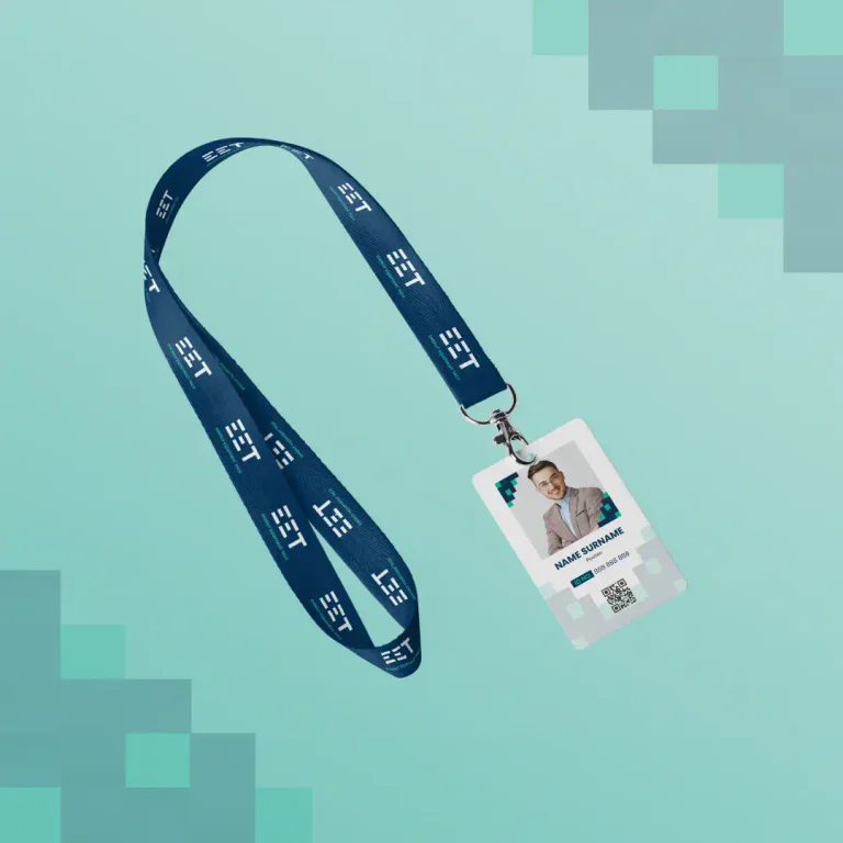 EET branded worker coveralls and ID lanyards