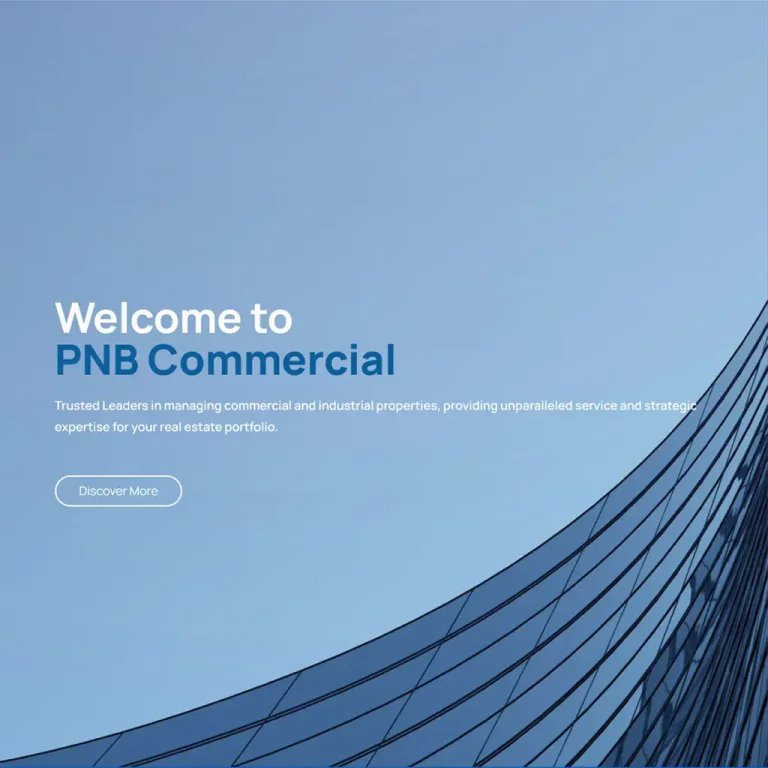 PNB Commercial property platform homepage on desktop